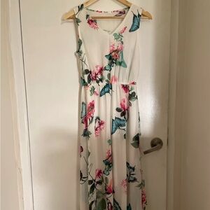 Elegant Floral Print Maxi Dress